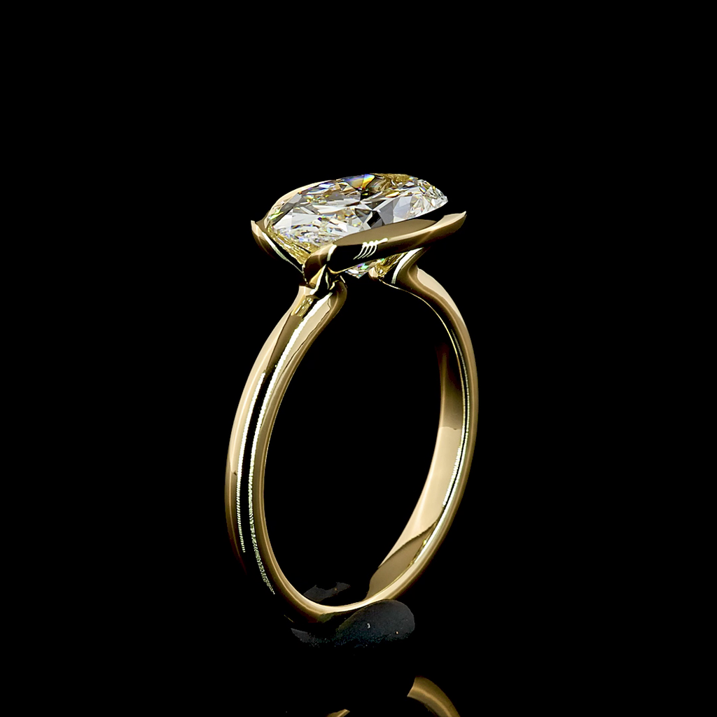 2.53 Cts 14K YELLOW GOLD Oval Shape Solitaire Ring