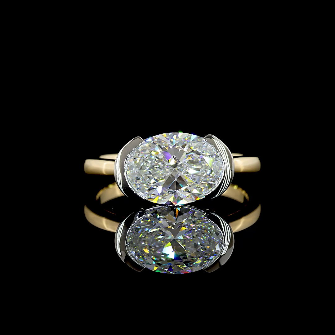 2.50 Cts 14K YELLOW GOLD - Oval Shape Solitaire Ring