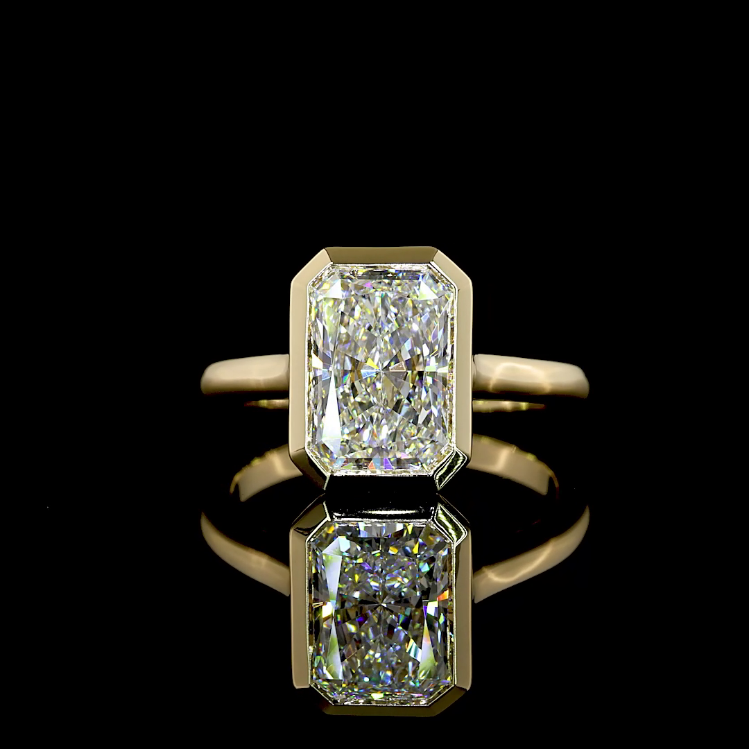 2.18 Cts 14K YELLOW GOLD Radiant Shape Solitaire Ring