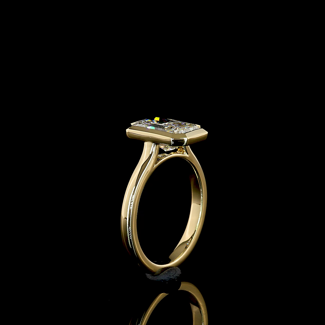 2.18 Cts 14K YELLOW GOLD Radiant Shape Solitaire Ring