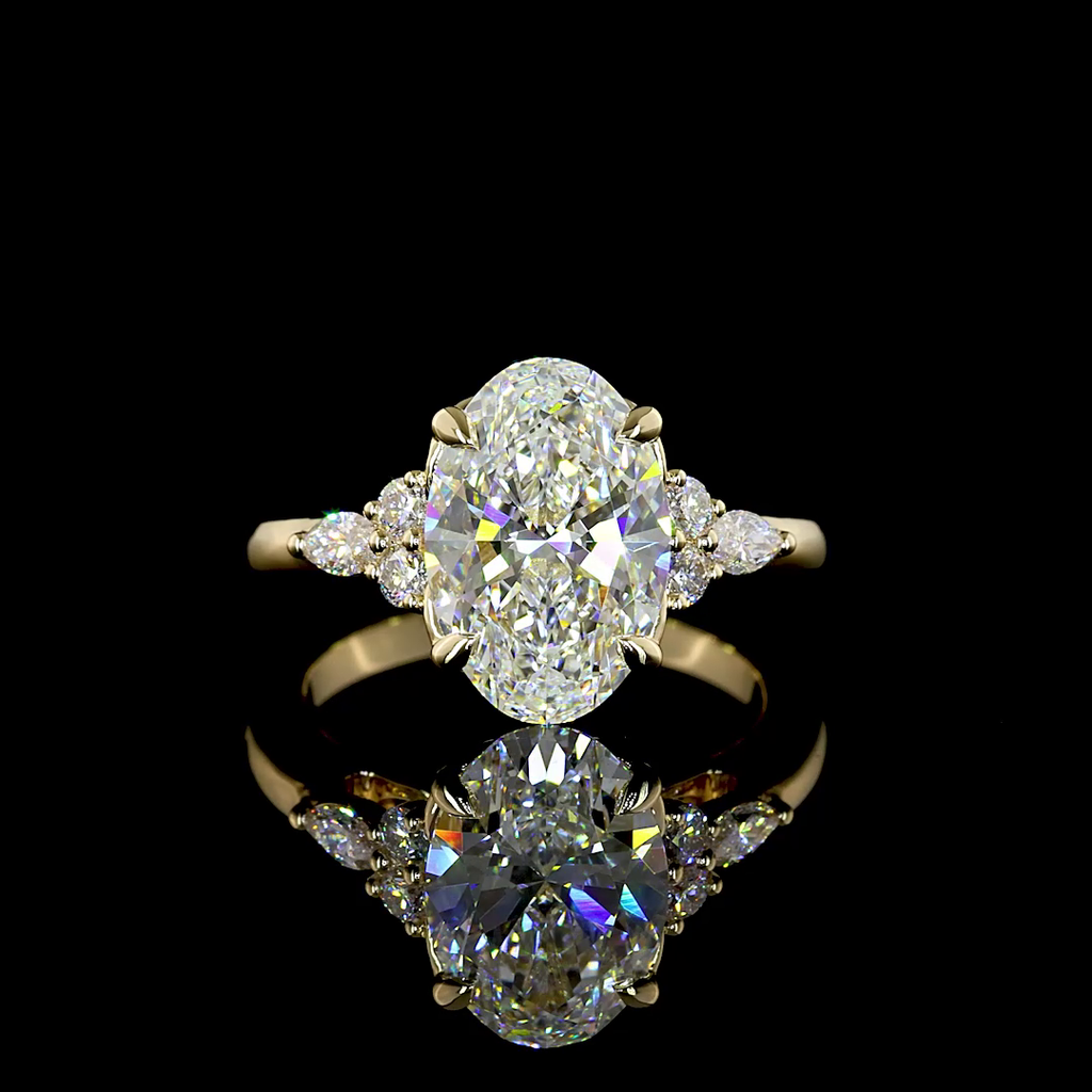 2.84 Cts 14K YELLOW GOLD Oval Shape Special Ring