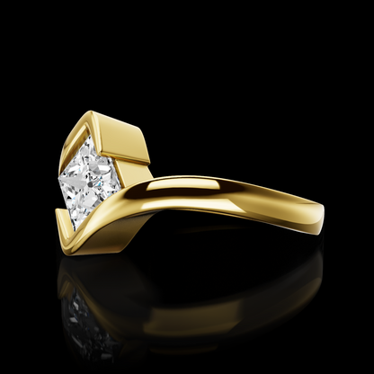 1.35 Cts 14K YELLOW GOLD Princess Shape Special Ring