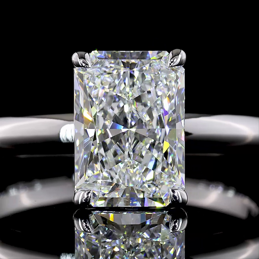 2.06 Cts 14K WHITE GOLD Radiant Shape Solitaire Ring