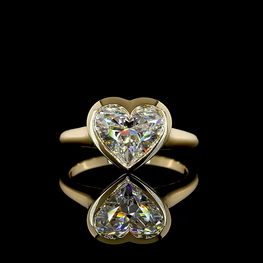 2.51 Cts 14K YELLOW GOLD Heart Shape Solitaire Ring