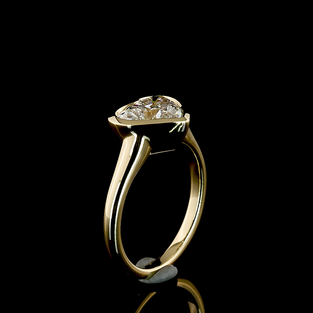 2.51 Cts 14K YELLOW GOLD Heart Shape Solitaire Ring