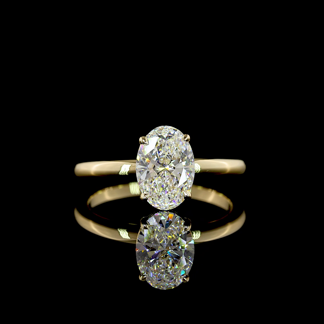 1.26 Cts 14K YELLOW GOLD Oval Shape Solitaire Ring