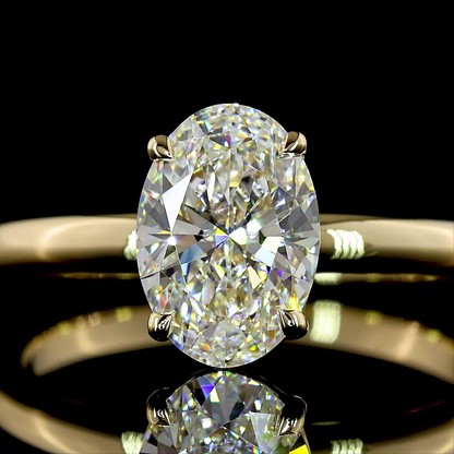 1.26 Cts 14K YELLOW GOLD Oval Shape Solitaire Ring