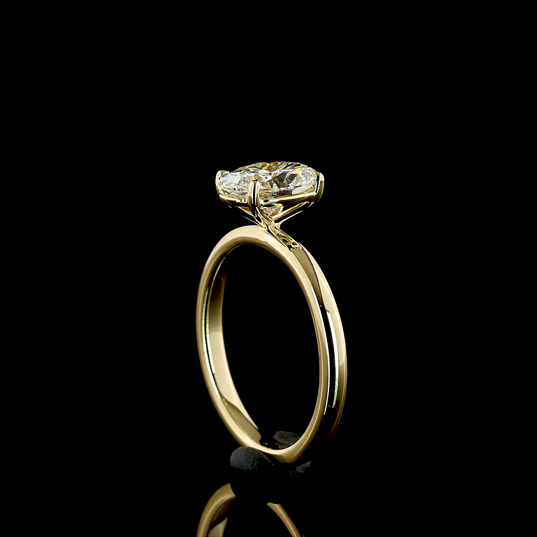 1.26 Cts 14K YELLOW GOLD Oval Shape Solitaire Ring