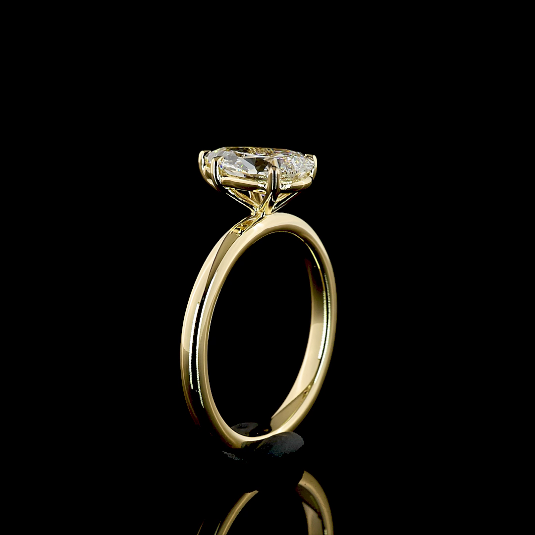 1.32 Cts 14K YELLOW GOLD Pear Shape Solitaire Ring