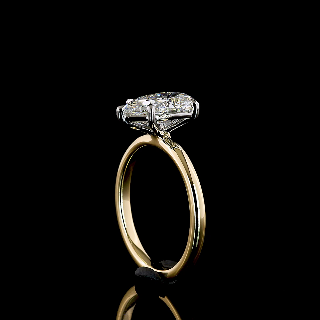 2.06 Cts 14K YELLOW GOLD Pear Shape Solitaire Ring