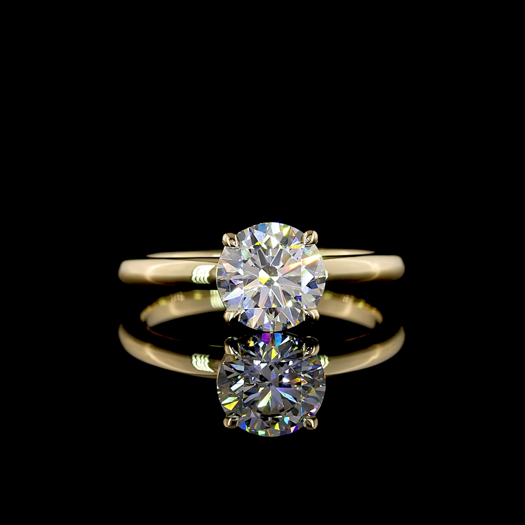 1.20 Cts 14K YELLOW GOLD Round Shape Solitaire Ring