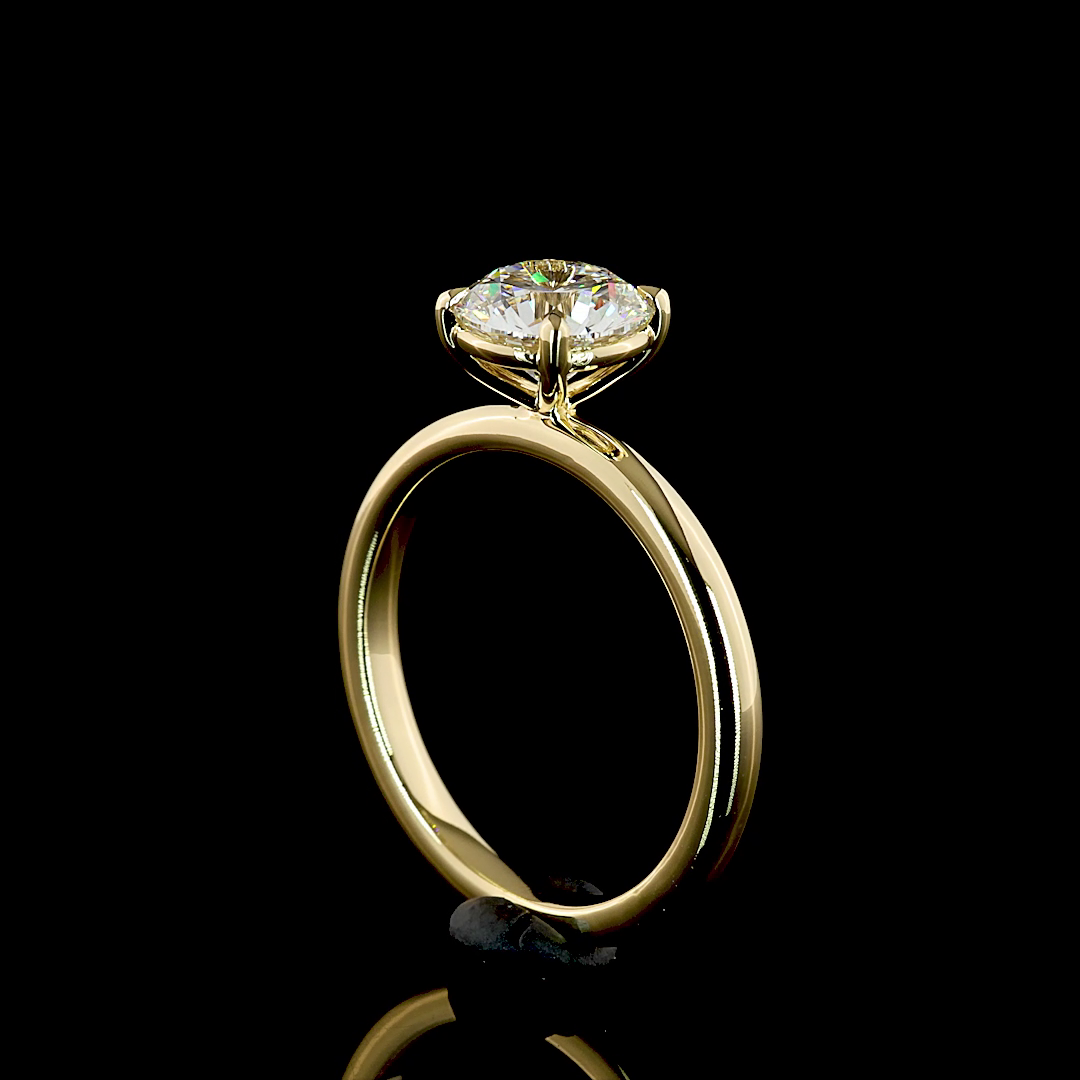 1.20 Cts 14K YELLOW GOLD Round Shape Solitaire Ring