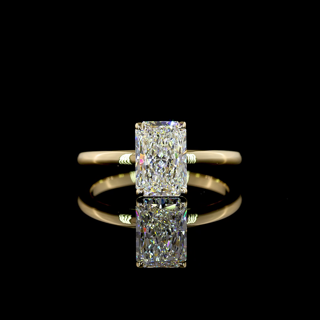 1.40 Cts 14K YELLOW GOLD Radiant Shape Solitaire Ring