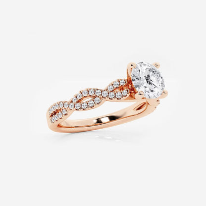 1.00 ctw Round Lab Grown Diamond Double Twist Engagement Ring