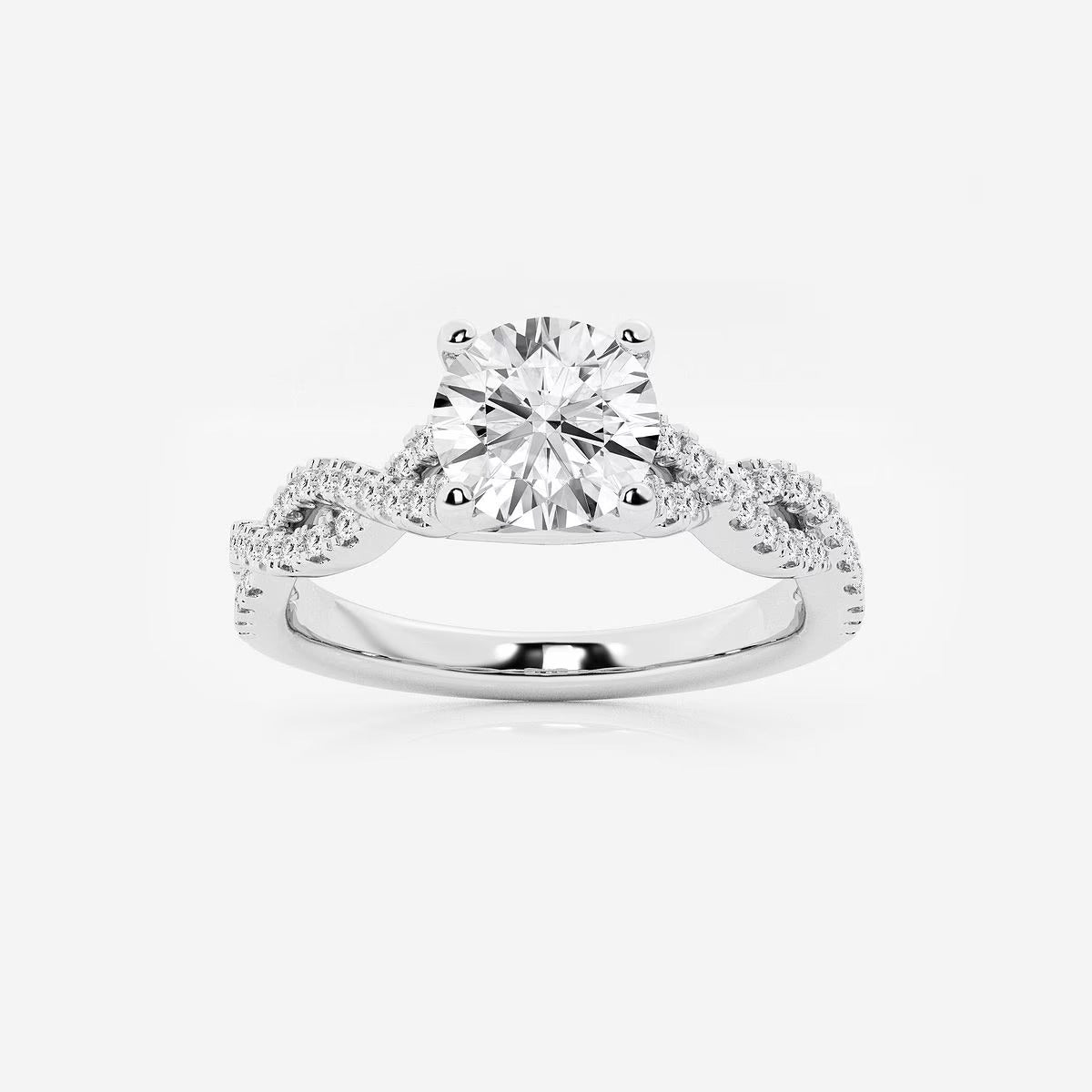 1.00 ctw Round Lab Grown Diamond Double Twist Engagement Ring