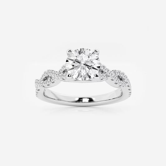 1.00 ctw Round Lab Grown Diamond Double Twist Engagement Ring