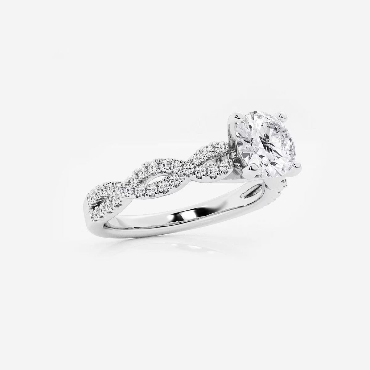 1.00 ctw Round Lab Grown Diamond Double Twist Engagement Ring