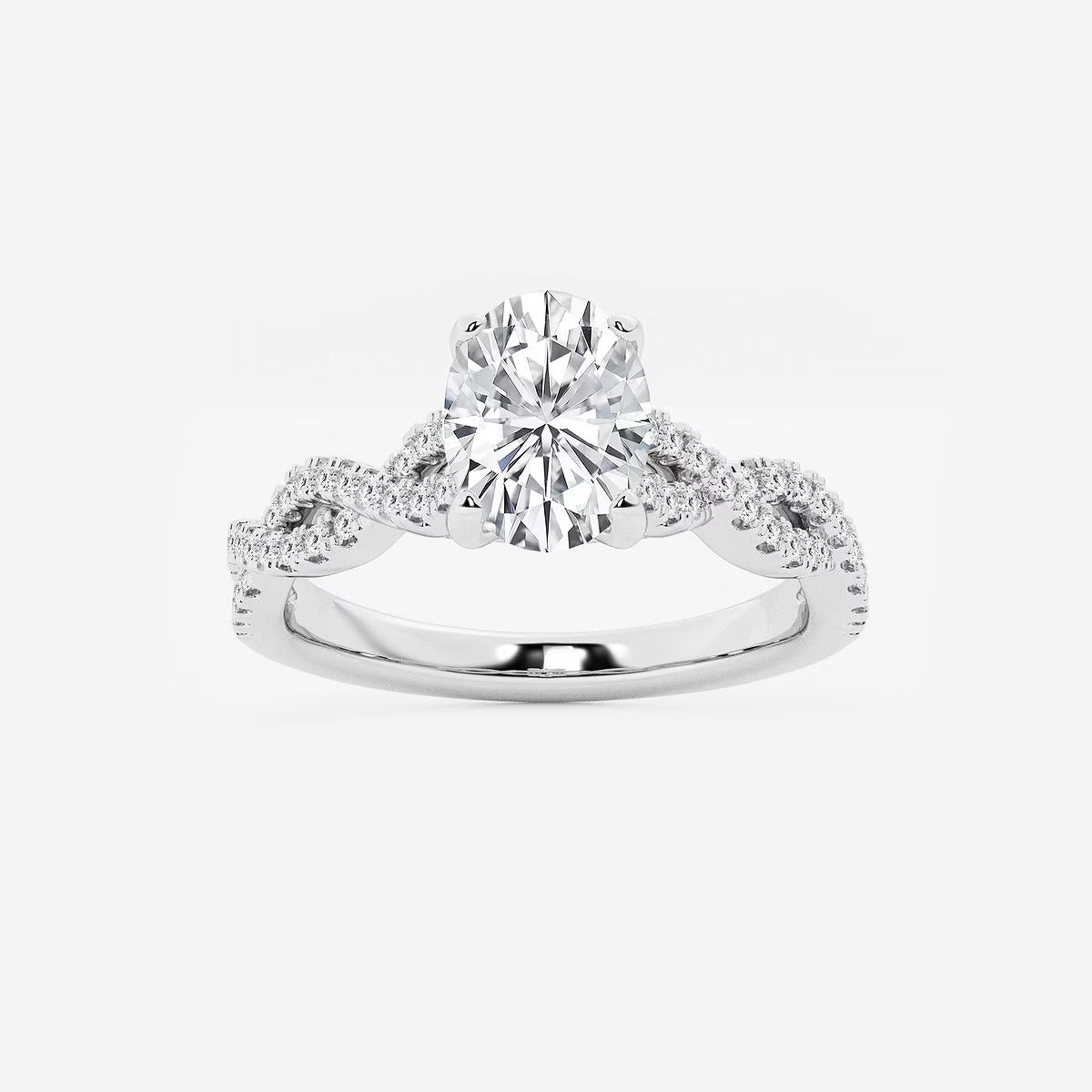 1.25 Ctw Oval Lab Grown Diamond Double Twist Engagement Ring