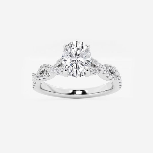 1.25 Ctw Oval Lab Grown Diamond Double Twist Engagement Ring