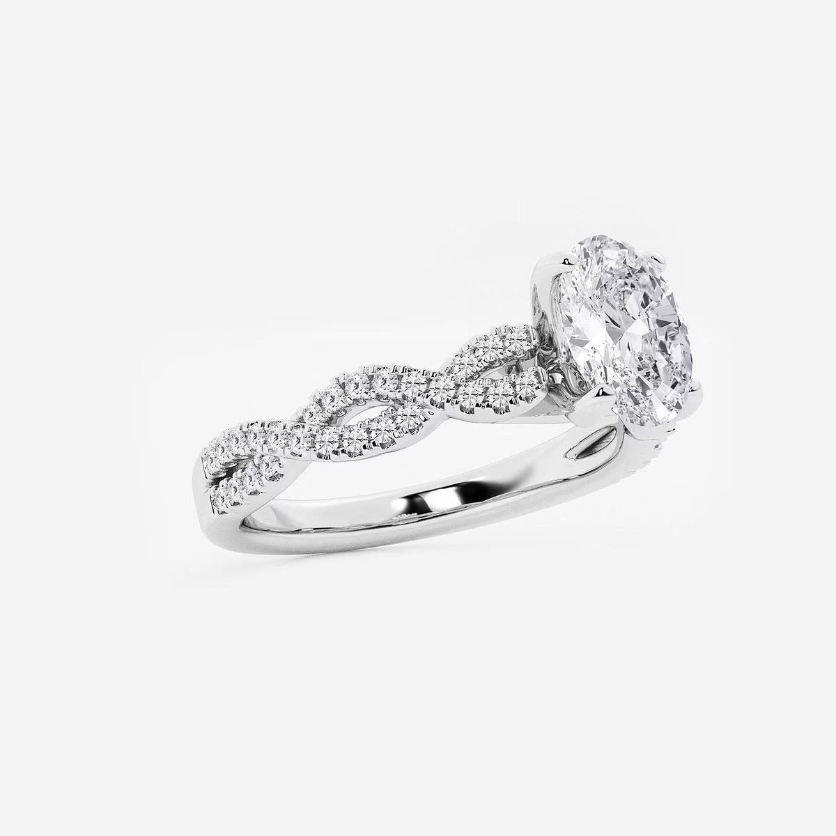 1.25 Ctw Oval Lab Grown Diamond Double Twist Engagement Ring