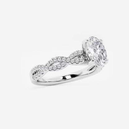 1.25 Ctw Oval Lab Grown Diamond Double Twist Engagement Ring