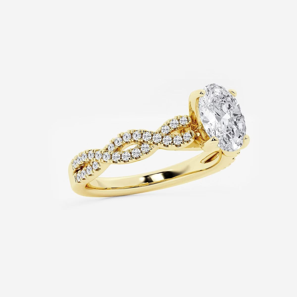1.25 Ctw Oval Lab Grown Diamond Double Twist Engagement Ring