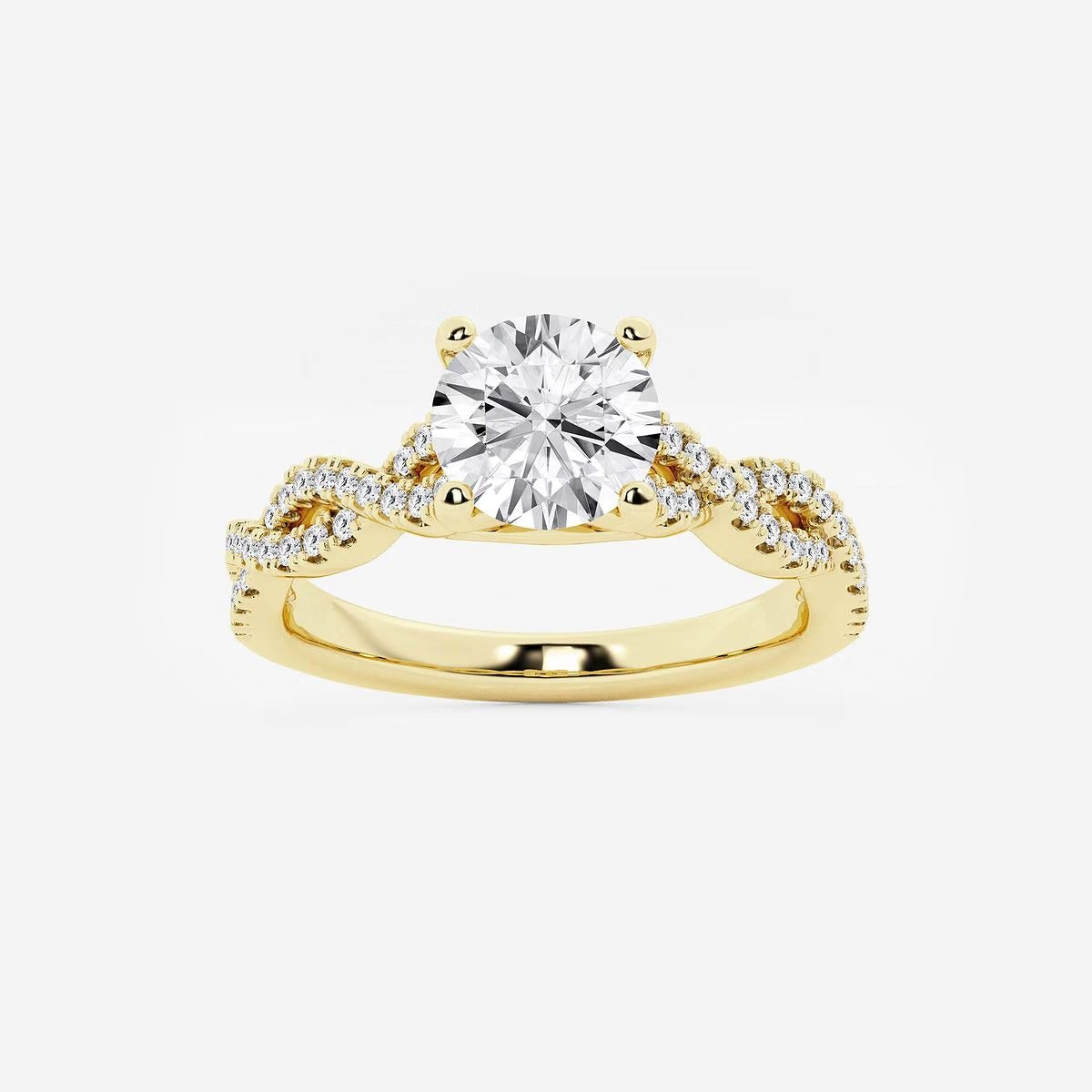1.25 ctw Round Lab Grown Diamond Double Twist Engagement Ring