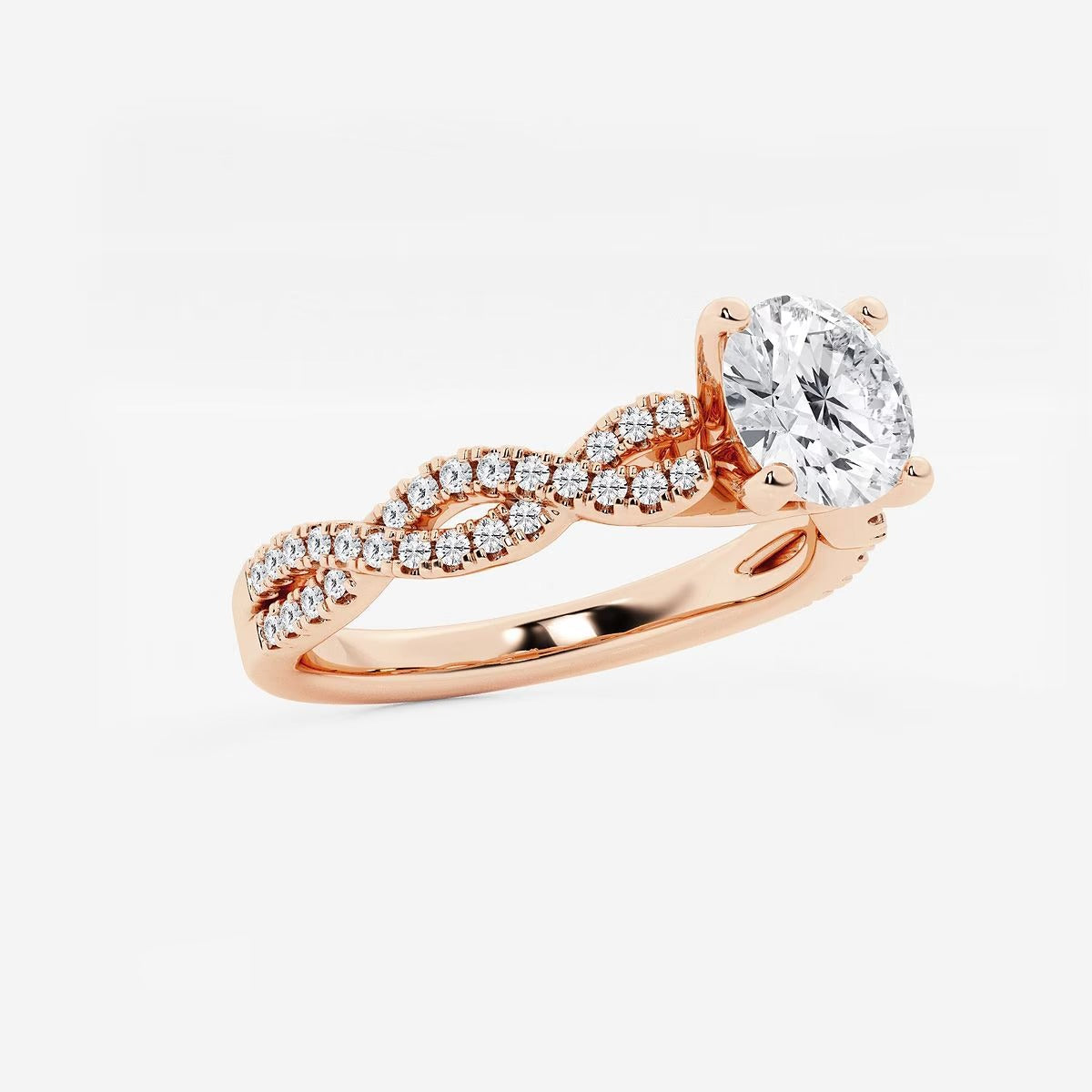 1.25 ctw Round Lab Grown Diamond Double Twist Engagement Ring