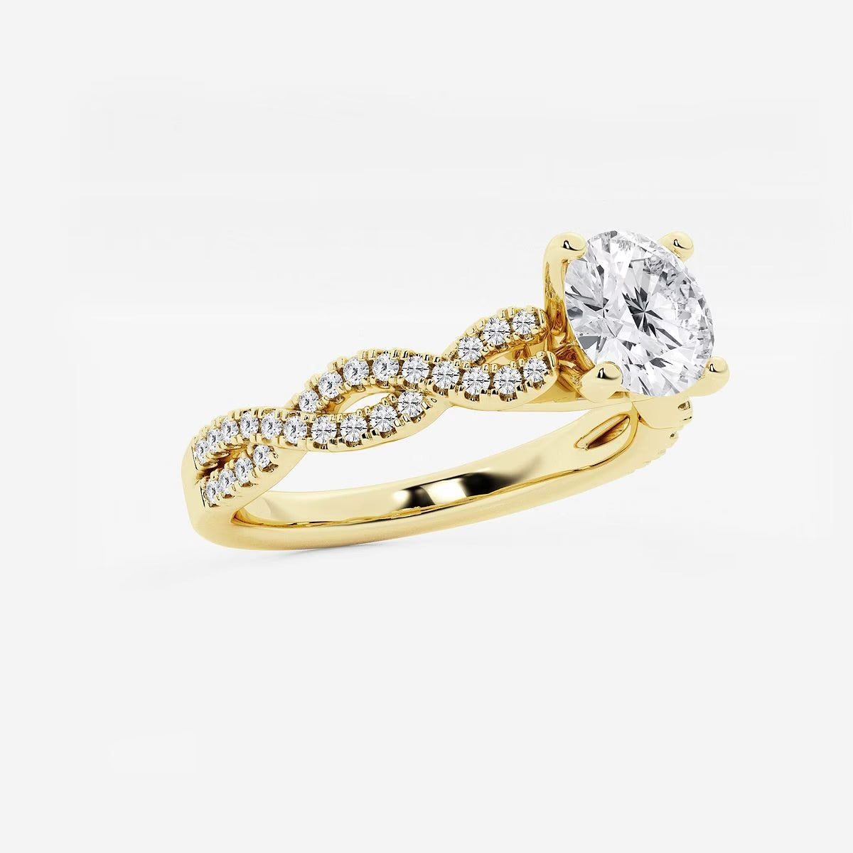1.25 ctw Round Lab Grown Diamond Double Twist Engagement Ring
