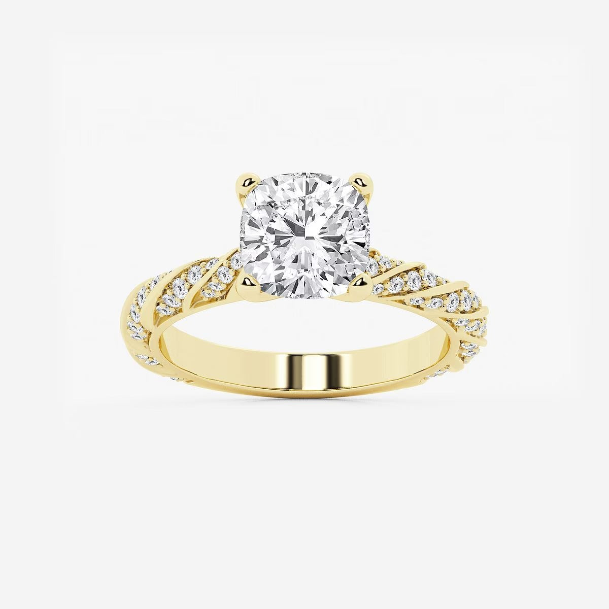 3.00 ctw Cushion Lab Grown Diamond Ribbon Engagement Ring
