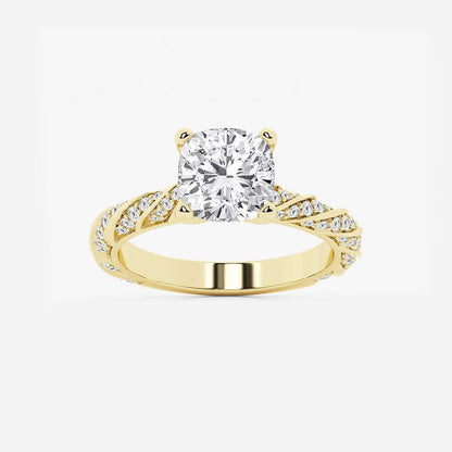 3.00 ctw Cushion Lab Grown Diamond Ribbon Engagement Ring
