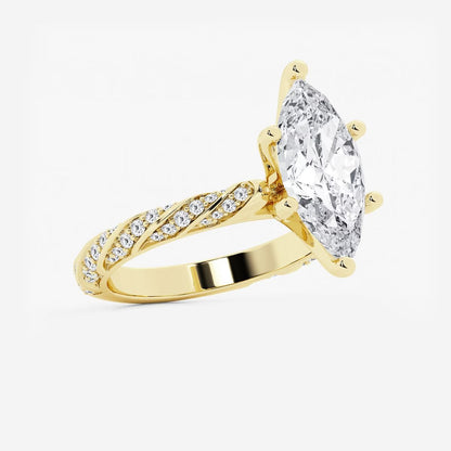 5.50 ctw Marquise Lab Grown Diamond Ribbon Engagement Ring