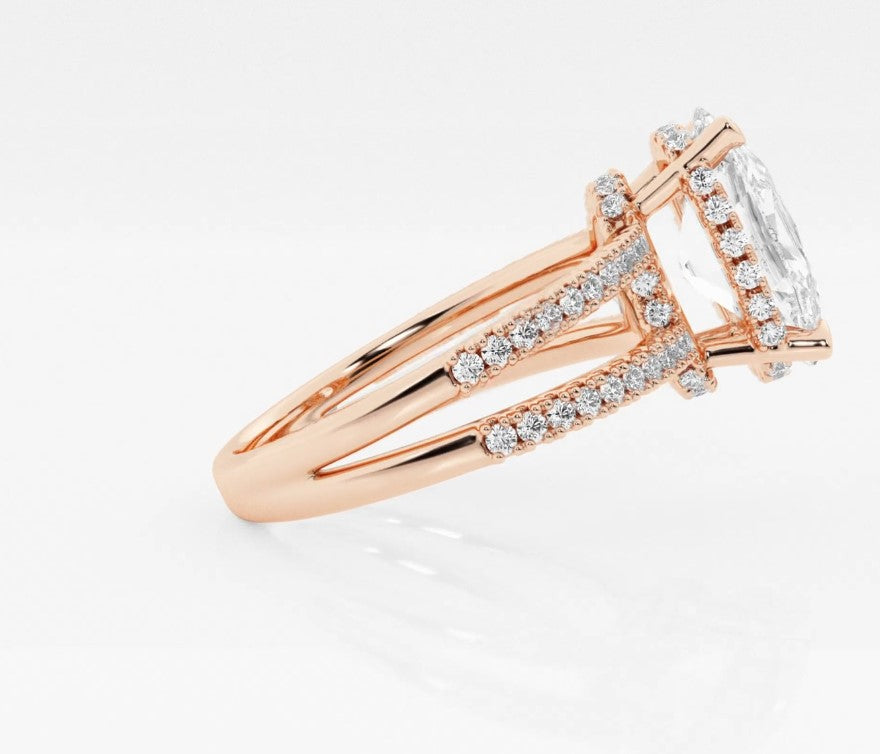 3.50 Ct Alina Badgley Mischka Near-Colorless Oval Split Shank Engagement Ring
