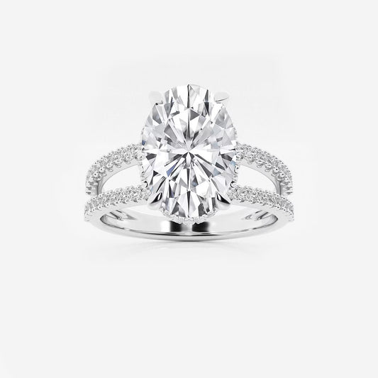 3.50 Ct Alina Badgley Mischka Near-Colorless Oval Split Shank Engagement Ring