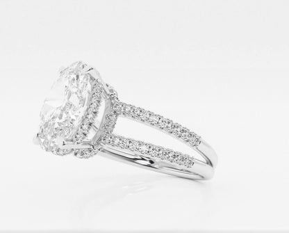 3.50 Ct Alina Badgley Mischka Near-Colorless Oval Split Shank Engagement Ring