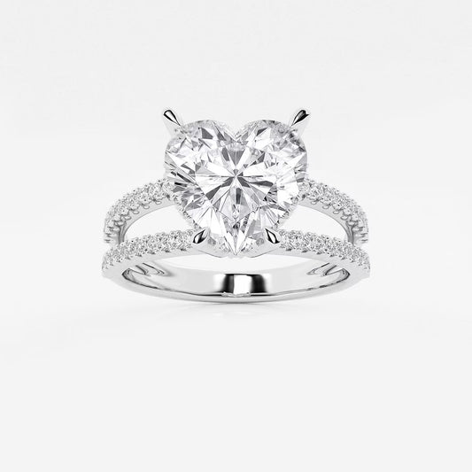 3.50 Alina Badgley Mischka Near-Colorless Heart Split Shank Engagement Ring