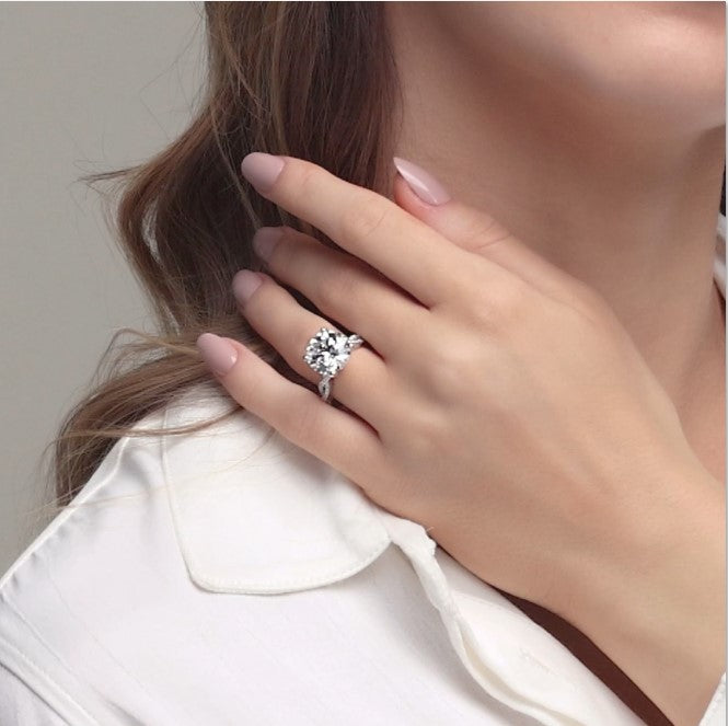 5.30 Ctw Round Lab Grown Diamond Double Twist Engagement Ring