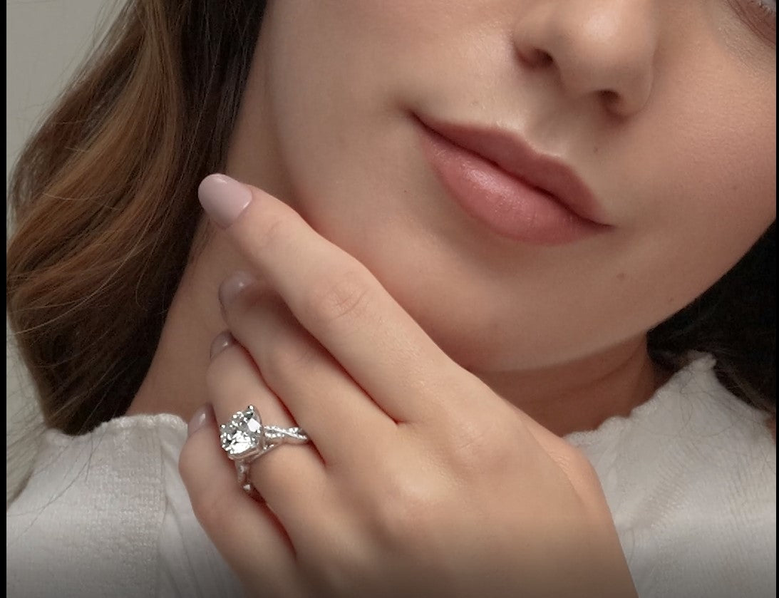 4.30 Ctw Round Lab Grown Diamond Double Twist Engagement Ring