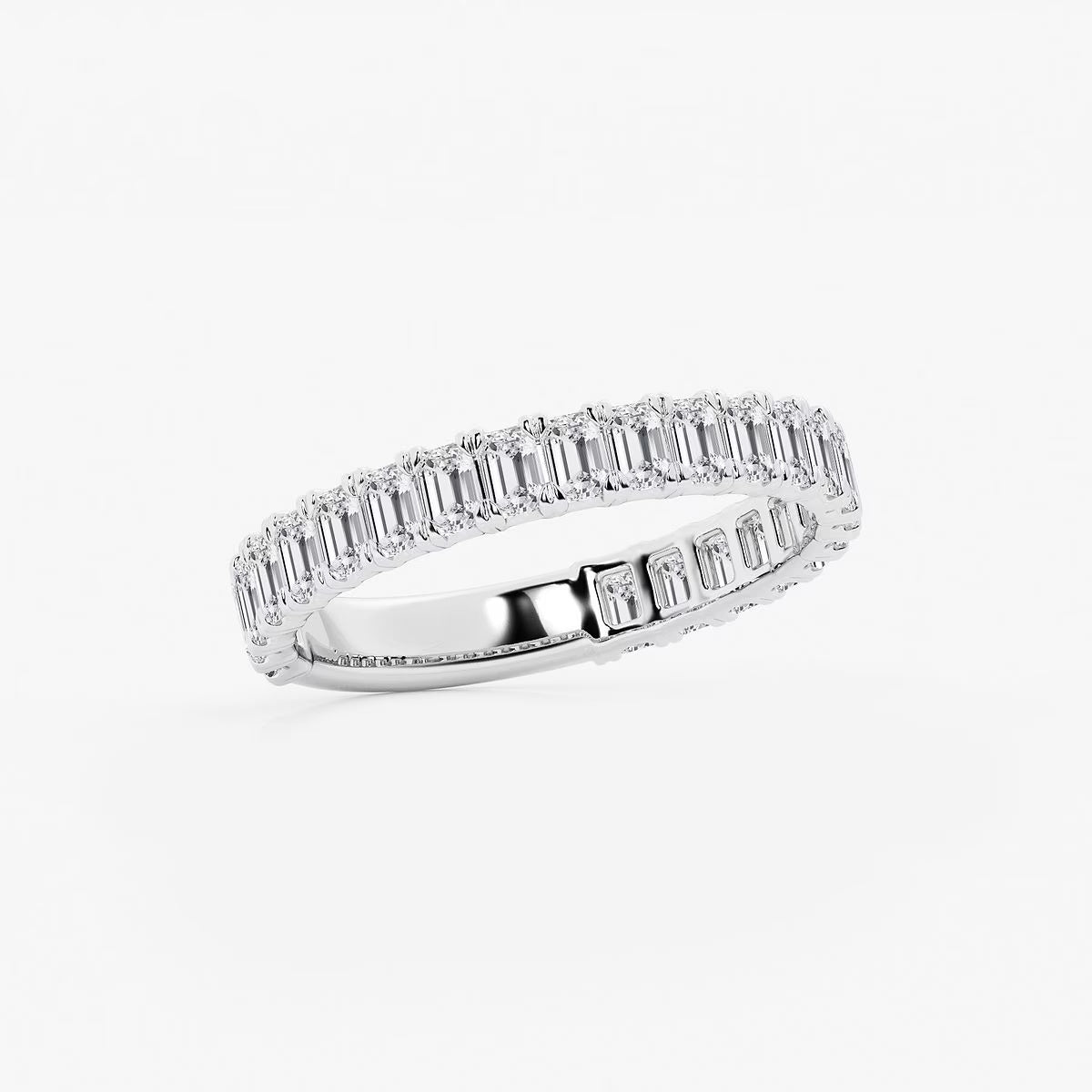 1.50 Ct Emerald Cut Semi Eternity Ring Wedding Ring