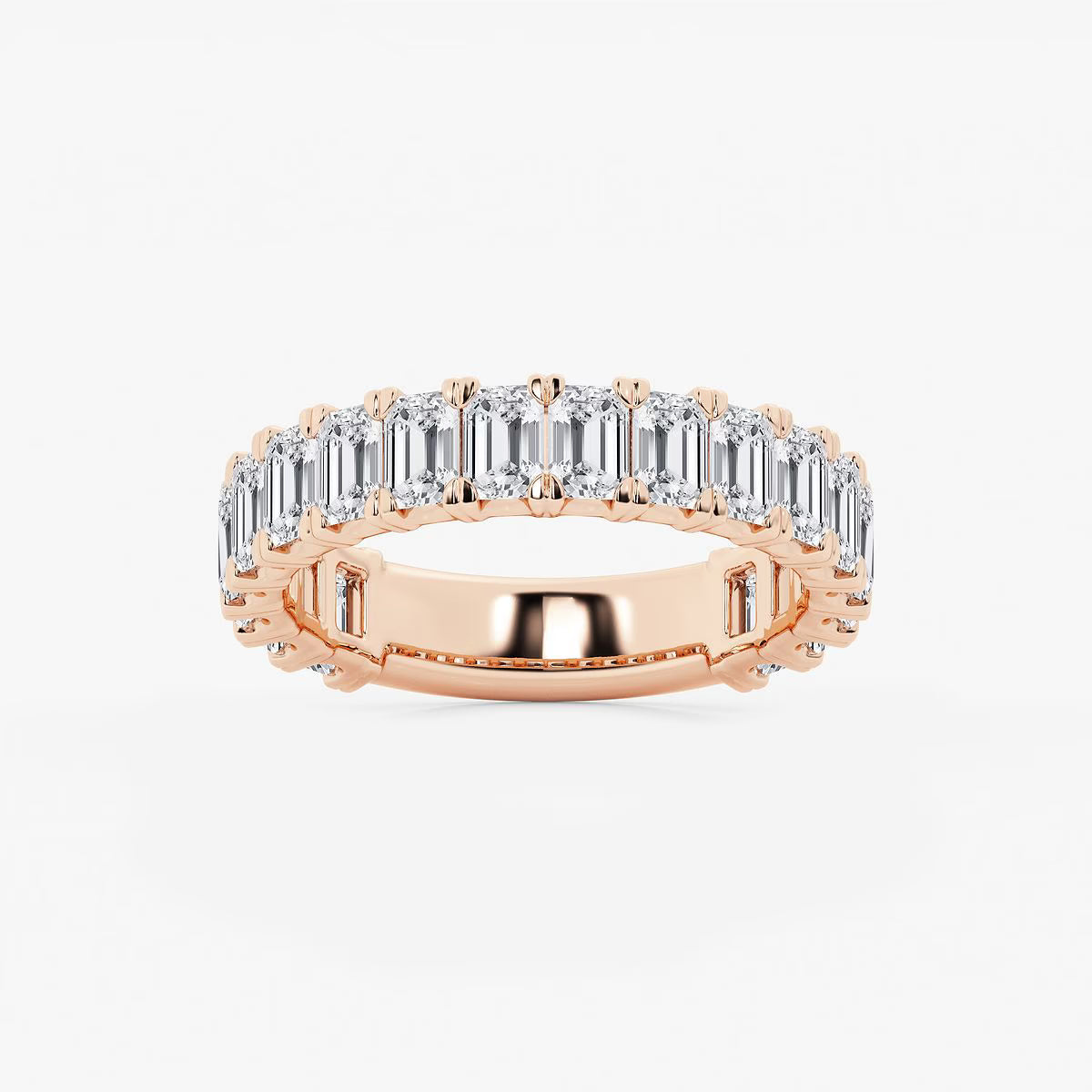 3.00 Ct Emerald Cut Three Quarter Eternity Ring Wedding Ring