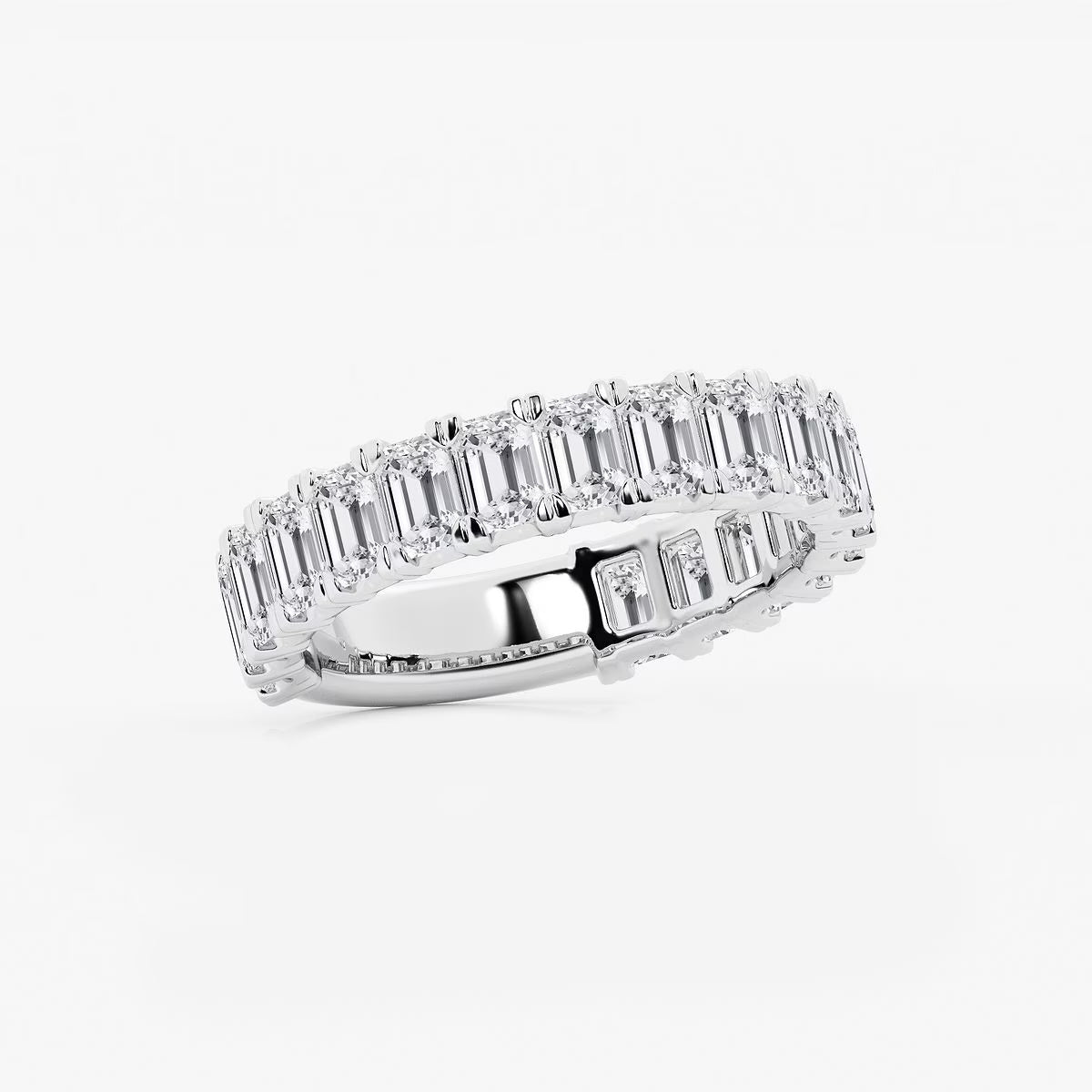 3.00 Ct Emerald Cut Three Quarter Eternity Ring Wedding Ring