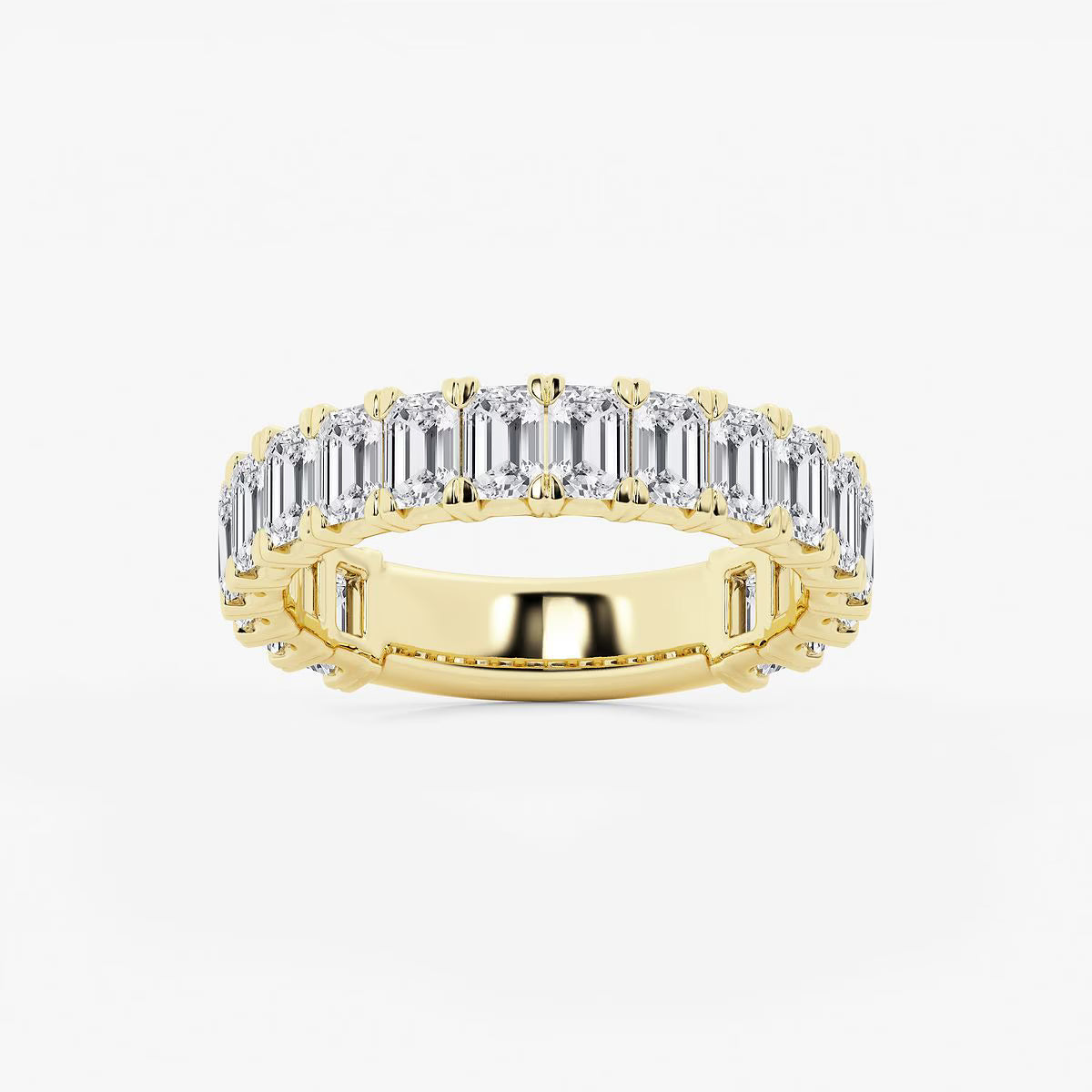 3.00 Ct Emerald Cut Three Quarter Eternity Ring Wedding Ring