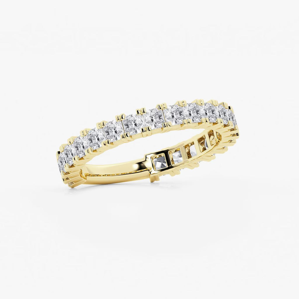 1.50 Ct Princess Half Set Shared Prong Eternity Ring Wedding Ring