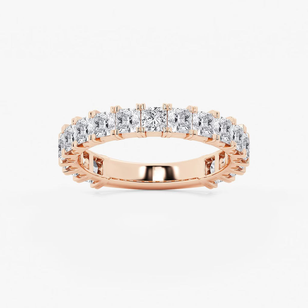 2.00 Ct Princess Diamond Cut Quarter Eternity Ring Wedding Ring