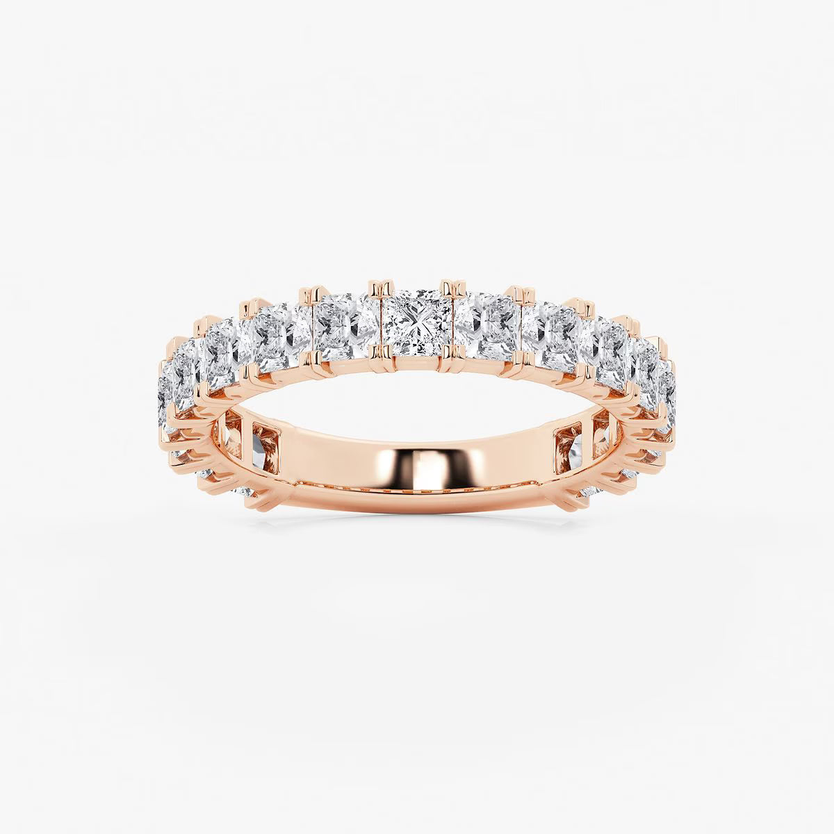 2.00 Ct Princess Diamond Cut Quarter Eternity Ring Wedding Ring