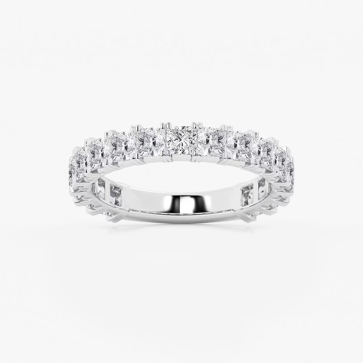 2.00 Ct Princess Diamond Cut Quarter Eternity Ring Wedding Ring