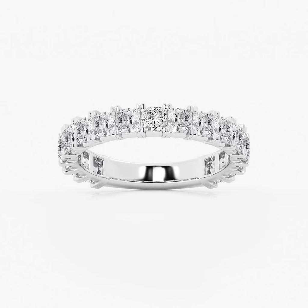 2.00 Ct Princess Diamond Cut Quarter Eternity Ring Wedding Ring