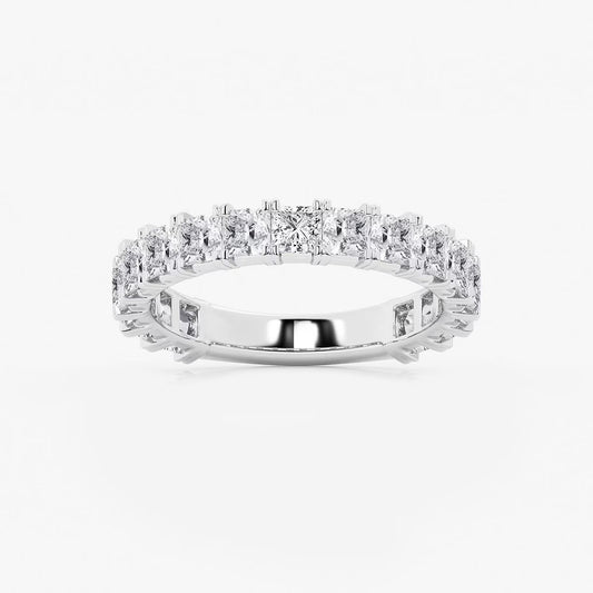 2.00 Ct Princess Diamond Cut Quarter Eternity Ring Engagement Ring