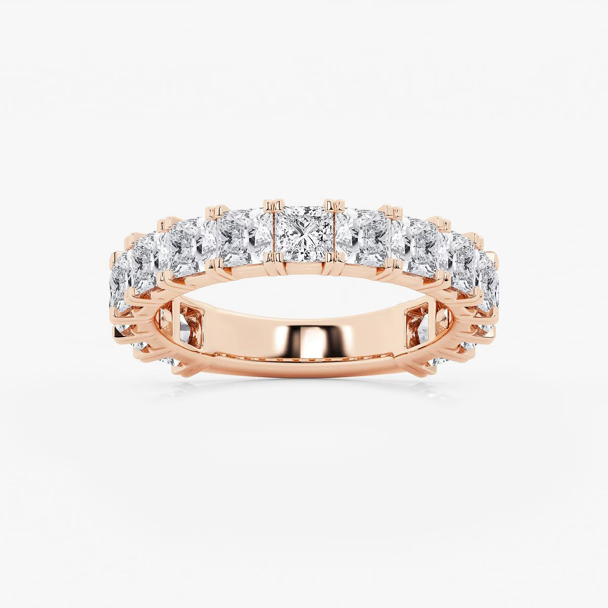 3.00 Ct Princess French Pave Diamond Eternity Ring Wedding Ring