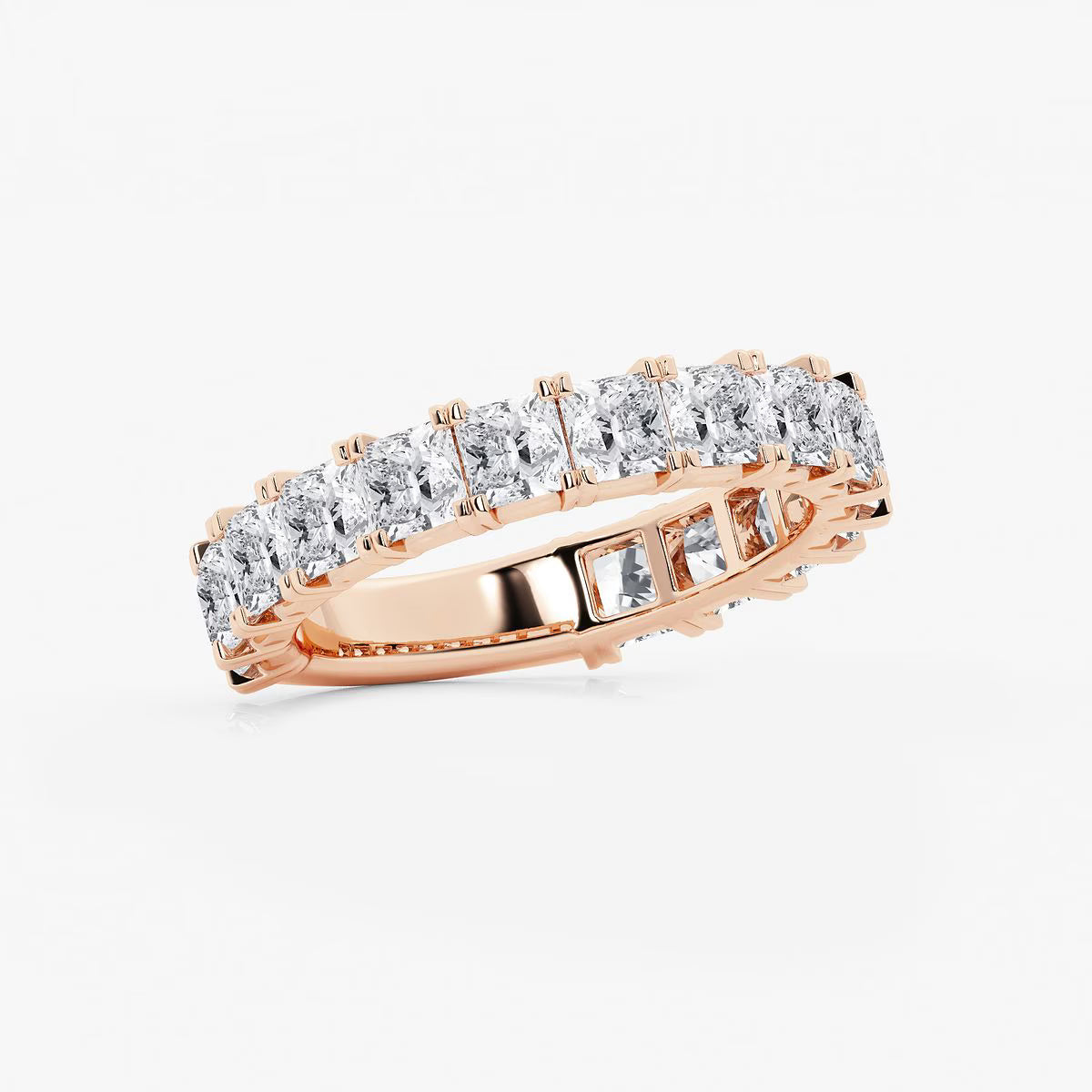 3.00 Ct Princess French Pave Diamond Eternity Ring Wedding Ring